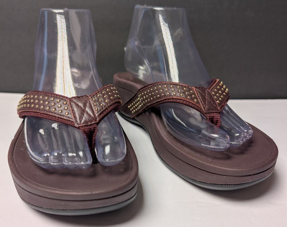 Vionic Pacific Kehoe Wedge Sandals WOMENS Sz 8 Merlow Low Heel Flip Flop Thongs